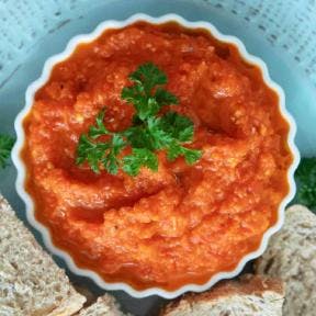 Ajvar w/ Bread, Olives & Cheese